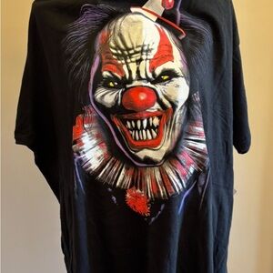 Celebrate Halloween 3 XL Scary Clown Graphic Short Sleeve Black Men’s T-Shirt